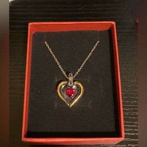 Glass Baron- January birthstone heart necklace
